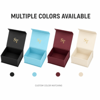 Boîte cadeau magnétique pliable en carton, emballage plat, logo personnalisé, pelliculage mat doré, revêtement UV, languette pré-découpée