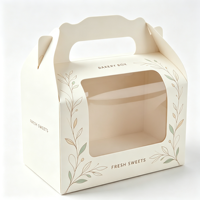 Boîte cadeau pour pâtisserie style Ins avec fenêtre transparente, taille personnalisable, boîte à gâteau en carton ondulé avec pelliculage mat et gaufrage