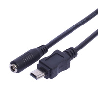 Câble de charge USB femelle 3,5x1,35 mm vers Mini USB mâle 20 cm 3A Charge rapide pour appareil photo et téléphone portable