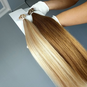Jasminebeauty Double DrawnSalon-Quality Flat-<b>Tip</b> <b>K</b>-<b>Tip</b> Russian Keratin Hair <b>Extensions</b> Cuticle-Aligned OEM Colors - Product Image 1