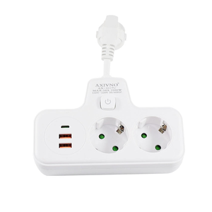 ปลั๊กต่อพ่วงแบบยุโรปสำหรับที่อยู่อาศัย 2 ช่องเสียบแบบ Schuko พร้อมพอร์ต USB ชาร์จเร็ว ติดผนัง - Product Image 4
