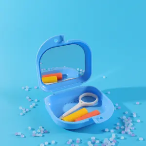 Kotak penyimpanan gigi Retainer, kotak penyimpanan gigi, braket ortodontik portabel ukuran kecil
