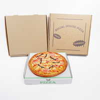 Kotak Pizza Ramah Lingkungan Murah dengan Cetak Bronzing & Varnishing Kustom, Kemasan Makanan Cepat Saji dari Karton Bergelombang Biodegradable