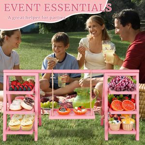 Support à cupcakes pliable en bois à 3 niveaux, style vintage, écologique, pour la présentation des desserts - Product Image 2