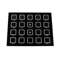 Boîtes de présentation de bijoux 20 pièces avec fenêtre en verre transparent, fermeture coulissante sécurisée, finition noir mat argenté
