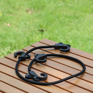 Double <b>Hook</b> Elastic Rope 8Mm Thick Luggage Binding Strap Camper Clothesline <b>Plastic</b> <b>Hook</b> Universal Outdoor Use - Product Image 3