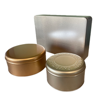 Boîtes en étain rectangulaires rondes, boîtes en étain, emballages métalliques carrés, pot à biscuits pour le stockage des aliments, café, bonbons, cosmétiques, gâteaux