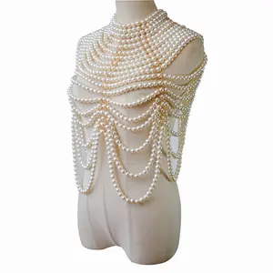 Chaîne de corps en perles multicouche, tour de cou, poitrine, épaule, chaîne, prix de gros, Europe et amérique, 2023