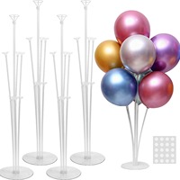 Kit de support de ballons en acrylique transparent LINGKAI, centre de table, porte-ballons avec base pour la décoration de fête d'anniversaire ou de mariage