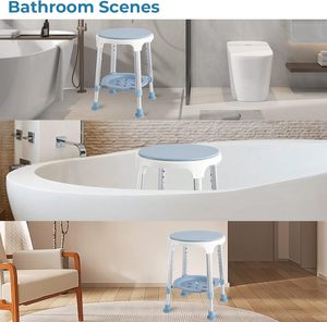 Tabouret de bain réglable avec plateau de rangement - Convient aux personnes âgées et aux adultes utilisant la <span class=keywords><strong>douche</strong></span> ou le bain - Product Image 5