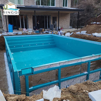 Piscine modulaire en fibre de verre de grande taille, innovante, pour hôtel-resort, sur toit, à construction rapide, économique, pour l'extérieur, adaptée à toutes les saisons