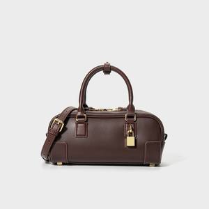 Tendencias de Moda 2025: Bolso Boston de Piel Genuina de Vacuno, Versátil, con Cierre de Cremallera, Estilo Bowling, para Llevar al Hombro o Cruzado - Product Image 5