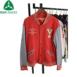 Angola used clothing second hand clothing maroon baseball jacket