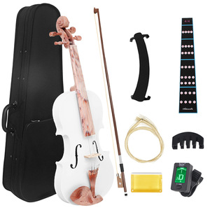 Ensemble complet de violon 4/4 pour débutant, finition vernie, archet en bois du <span class=keywords><strong>Brésil</strong></span>, accessoires en ABS, étui de violon, pratique pour étudiant, bois de tilleul - Product Image 1