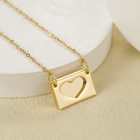 Collier avec pendentif en forme de cœur Jietao personnalisé, gravé d'un message d'amour, en acier inoxydable 316l, bijoux pour femmes, anti-ternissement