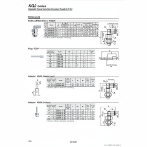 นิวเมติกส์แบบสัมผัสเดียว KQ2LE06-00N ชิ้นส่วนนิวเมติก SMC - Product Image 1