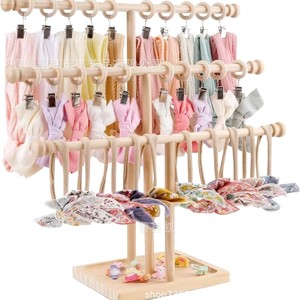 Wooden <b>baby</b> hair accessory rack, <b>headband</b> holder, desktop hair tie storage rack, solid wood display rack for toddler <b>headbands</b> - Product Image 5
