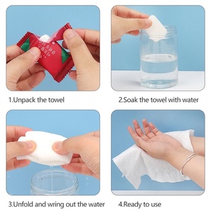 Serviette nettoyante compressée jetable, portable, non tissée, pour le démaquillage et les soins de la peau, idéale pour les voyages - Product Image 3