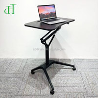 DIHAO A10 Bureau assis-debout pneumatique pliable moderne et durable, construction en alliage d'aluminium, réglage instantané de la hauteur, bureau