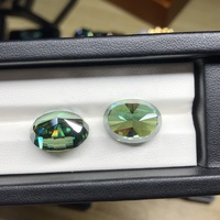 Moissanite de taille personnalisée, grande taille, 10 à 100 carats, taille glace pilée, couleur verte naturelle, ovale, coussin, radiant, taille fantaisie, pierres précieuses en vrac certifiées