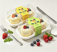 Boîte à gâteau carrée transparente en PET de haute qualité pour l'emballage alimentaire, étiquettes adhésives personnalisées