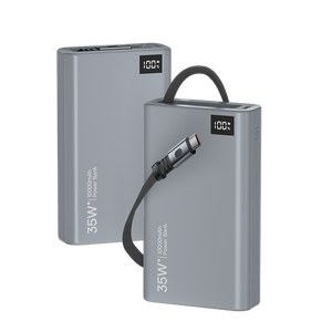 35 Wát sạc nhanh ngân hàng điện cầm tay 10000mAh thiết bị kép sạc đen grey Thiết kế kinh doanh với xây dựng trong C Cổng Cáp - Product Image 2