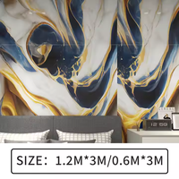 PVC PET Mousse papier peint autocollant feuille murale 1.2m largeur panneau de marbre auto-adhésif