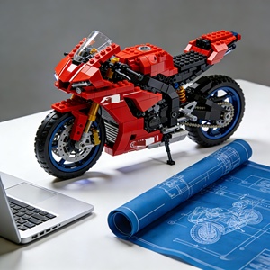 Ensemble de blocs de construction de modèle de <span class=keywords><strong>moto</strong></span> de course DIY Elite personnalisé pour l'affichage et la collection professionnels - Product Image 2