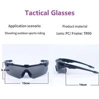 Pack de trois nouvelles lunettes tactiques d'extérieur anti-explosion avec verres épais pour le tir sportif CS en direct et la conduite