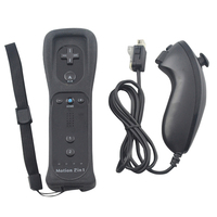 Télécommande intégrée Motion Plus et contrôleur Nunchuck pour console de jeu Wii avec étui en Silicone et dragonne
