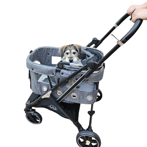 Nouveau style de petite poussette respirante pour animaux de compagnie, pliable à une touche, pour chats et chiens, y compris Teddy, portable pour l'extérieur - Product Image 2