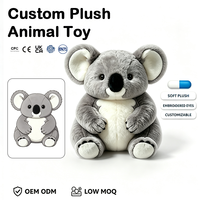 Boneka Hewan Plushie Custom Bentuk Koala Lembut, Boneka Isi Dakron OEM, Desain Sesuai Pesanan, Dapat Dipeluk, Pereda Stres untuk Anak-Anak, Grosir