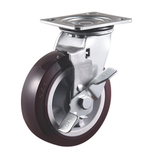 VIMA Industrial Red 4 Zoll schwenkbares Brems rad und Rolle 360 Umdrehung PU und PP Trolley Radwagen Nachlauf Hoch leistungs gießer - Product Image 6