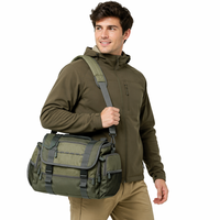 Sac de pêche à la carpe imperméable en polyester à trois couches, grande capacité, avec bandoulière pour canne à pêche et rangement d'équipement de plein air