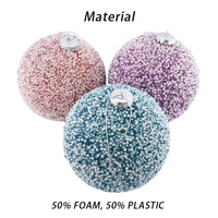 Boule de Noël de haute qualité en texture nacrée rose, bleue et violette - Boule de macaron pour arbre de Noël, décoration suspendue pour fête de Noël