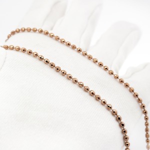 18K Gold Twist Ball Bead Chain Necklace Diamond Cut Solid Gold Station Necklace Fine Jewelry Gift for Women <b>Wife</b> - Product Image 3