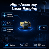 Capteur de distance laser 1000m 905nm DToF, capteur optique photoélectrique pour équipement de test en laboratoire, mesure scientifique A2