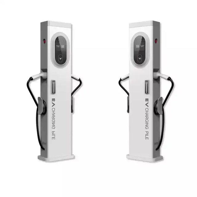 3phase 22kw 44kW AC EV Charger Dual Gun 3.5 Screen Floor Mounting Electric Power Charge 32a Evse Ev Car Charger Station