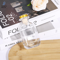 Bouteille diffuseur d'arômes sans flamme en rotin 50ml/100ml, surface transparente découpée, bouteille diffuseur d'arômes vide