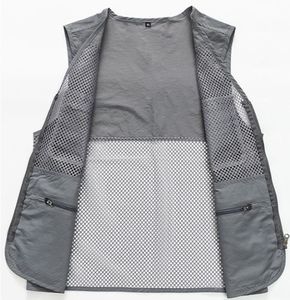 Chaleco de malla personalizado con múltiples bolsillos para carga, ropa de caza y pesca, Chaleco DE TRABAJO DE uniforme de fotógrafo y reportero - Product Image 2