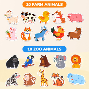 20 Aimants de Réfrigérateur en Bois Animaux Mignons Forme Personnalisée Design Art Déco Cadeaux Éducatifs pour Bébé - Product Image 2