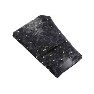 جينز رجالي عالي الجودة في الشارع بنطال واسع مكدس ومطرز بالماس مطرز مطاطي جينز ضيق ممزق بنطال واسع - Product Image 2