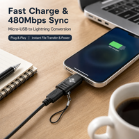 Nouvel adaptateur USB-C 8 broches 2026 pour téléphones iOS, convertisseur de microphone sans fil et casques filaires avec sortie CC