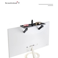 Support d'écran TV en plastique noir réglable Étagère supérieure Organisateur d'écran d'ordinateur Routeur sans fil mural Set-Top Box Utilisation d'outils