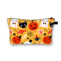 Dompet Meksiko Suvenir Tengkorak, Tas Meksiko Tengkorak, Tas Makeup Cetak Digital Halloween, Tas Penyimpanan Kosmetik Perjalanan