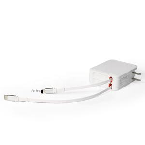 Chargeur mural rétractable pour ordinateur portable HNT 65W USB avec câble IOS+Type C de 2,6 pieds, charge rapide portable 4-en-1 pour <span class=keywords><strong>iPhone</strong></span> - Product Image 3