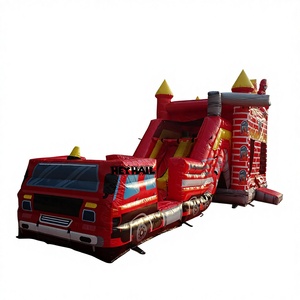 Château gonflable d'été en PVC sur le thème du camion de pompiers, équipement de fête gonflable, combo gonflable pour la <span class=keywords><strong>location</strong></span> - Product Image 1