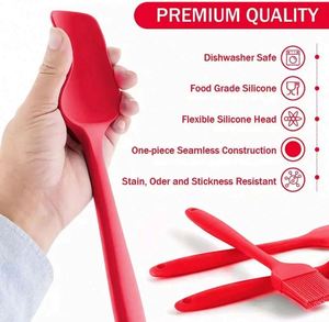 Wholesale Heat Resistant 5-piece Silicone Spatula Set Rubber Cooking Utensils Set Non-stick Silicone Kitchen Utensils Set - Product Image 5