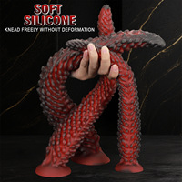 Vente en gros d'usine : Godemiché monstre en silicone souple, forme tentacule fantaisie, texturé en spirale, jouet pour adultes BDSM, fournisseur en gros