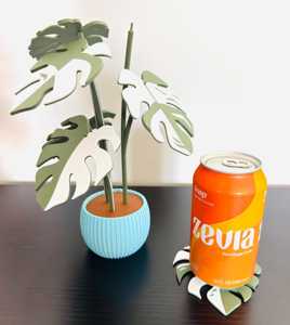 Ensemble de sous-verres modernes en forme de feuille de Monstera, 6 sous-verres personnalisables, déguisés en décoration végétale pour le bureau et la maison - Product Image 1